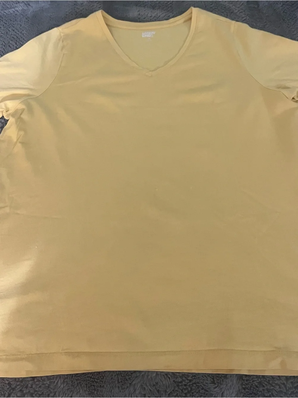 Lands' End Pale Yellow V-Neck Short Sleeve Tee